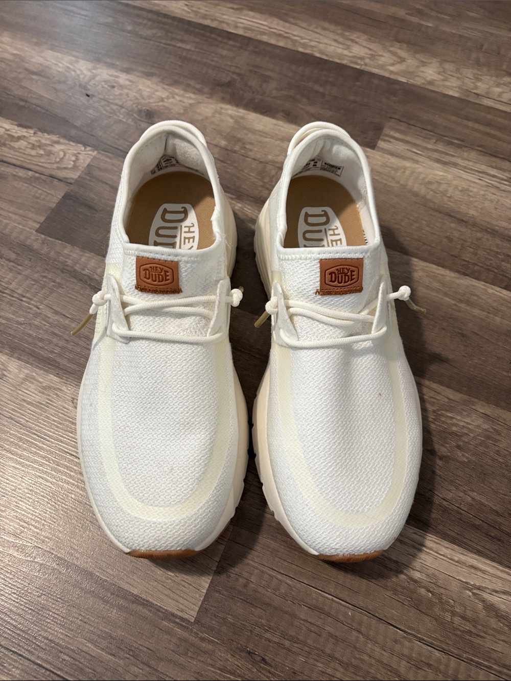 Hey Dude Men's Cream/White Casual Slip-On Sneakers